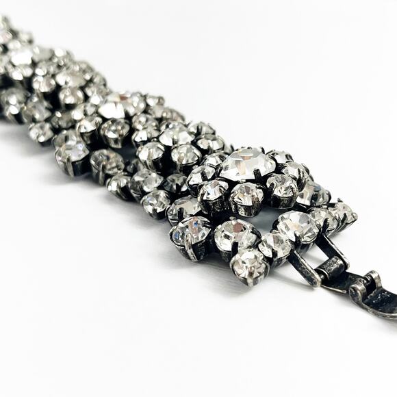 J. Crew Vintage Rare Crystal Cluster Statement Bracelet - Picture 4 of 10